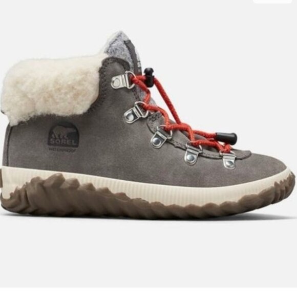 Sorel Out N About Conquest Winter Boots Girls 7 Womens 8.5 NY-1952 Suede Gray - Picture 1 of 11